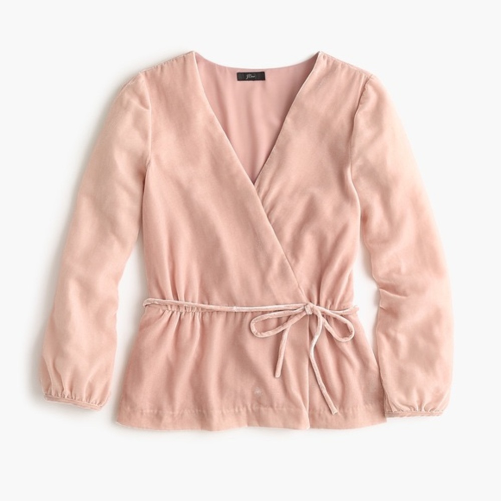 J. Crew | Velvet Faux-wrap Top